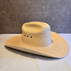 SunBody Hats Gus Palm Leaf Cowboy Hat Natural Tan Size 7 1/4 58 Houston Texas